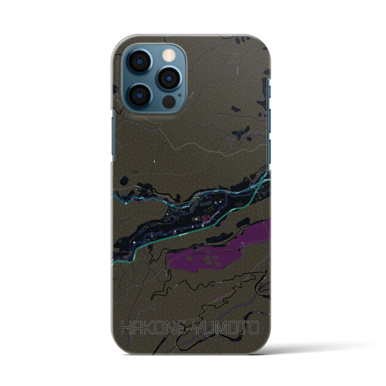 【箱根湯本(神奈川県)】地図柄iPhoneケース(バックカバータイプ)