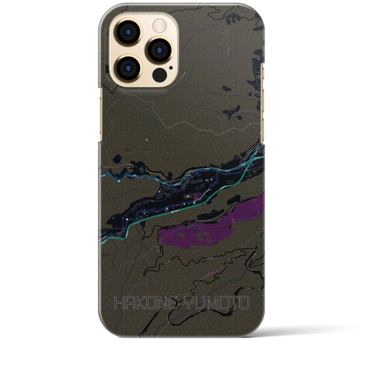 【箱根湯本(神奈川県)】地図柄iPhoneケース(バックカバータイプ)