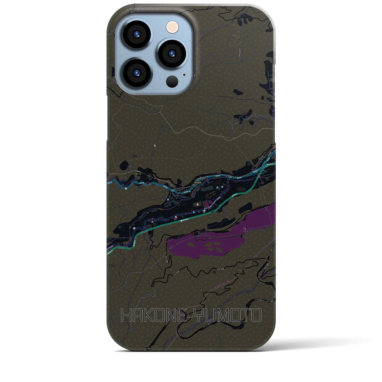 【箱根湯本(神奈川県)】地図柄iPhoneケース(バックカバータイプ)