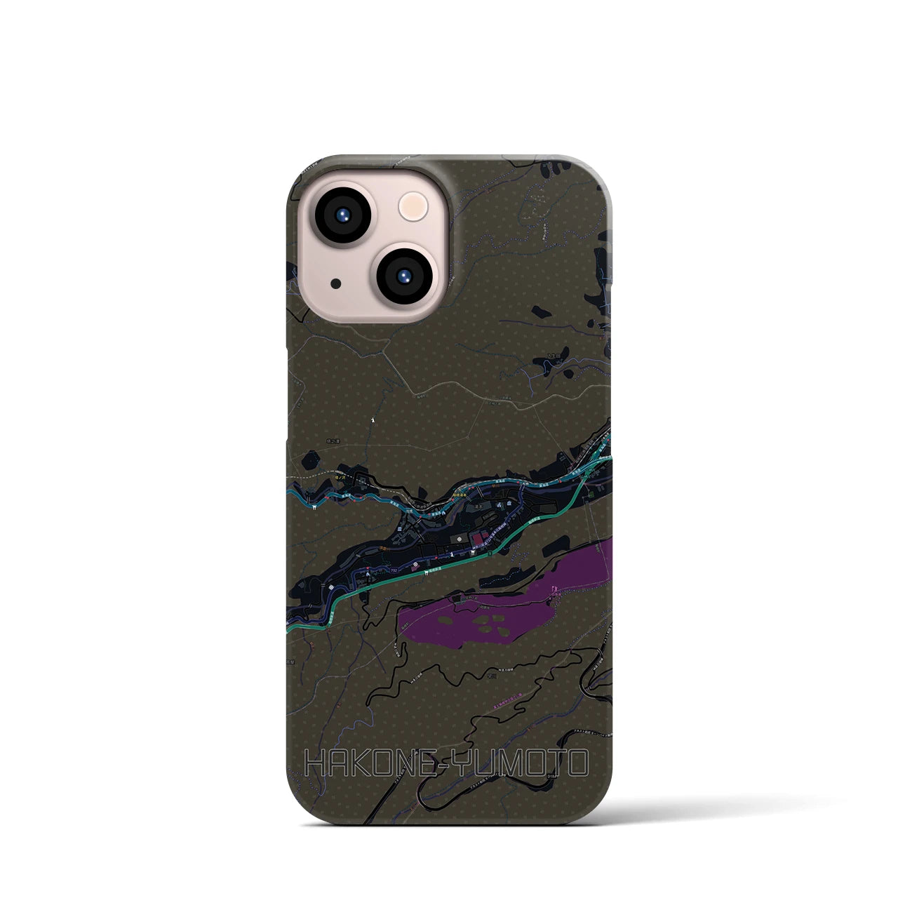 【箱根湯本(神奈川県)】地図柄iPhoneケース(バックカバータイプ)