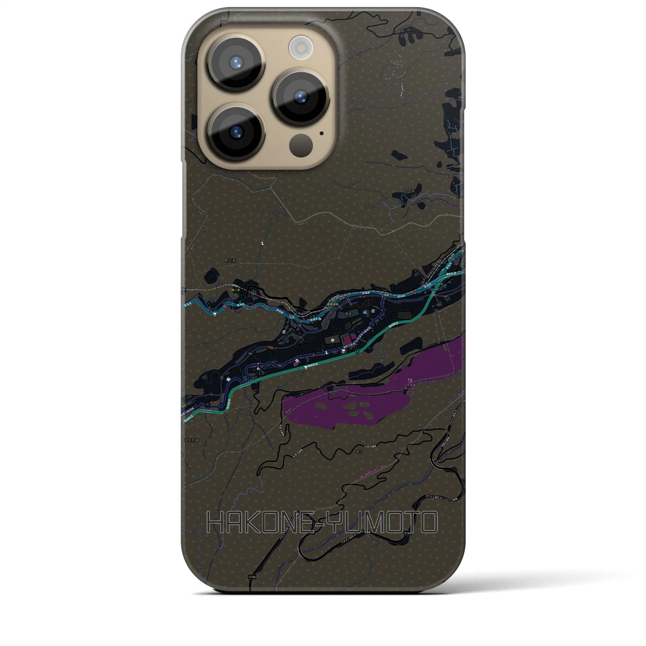 【箱根湯本(神奈川県)】地図柄iPhoneケース(バックカバータイプ)
