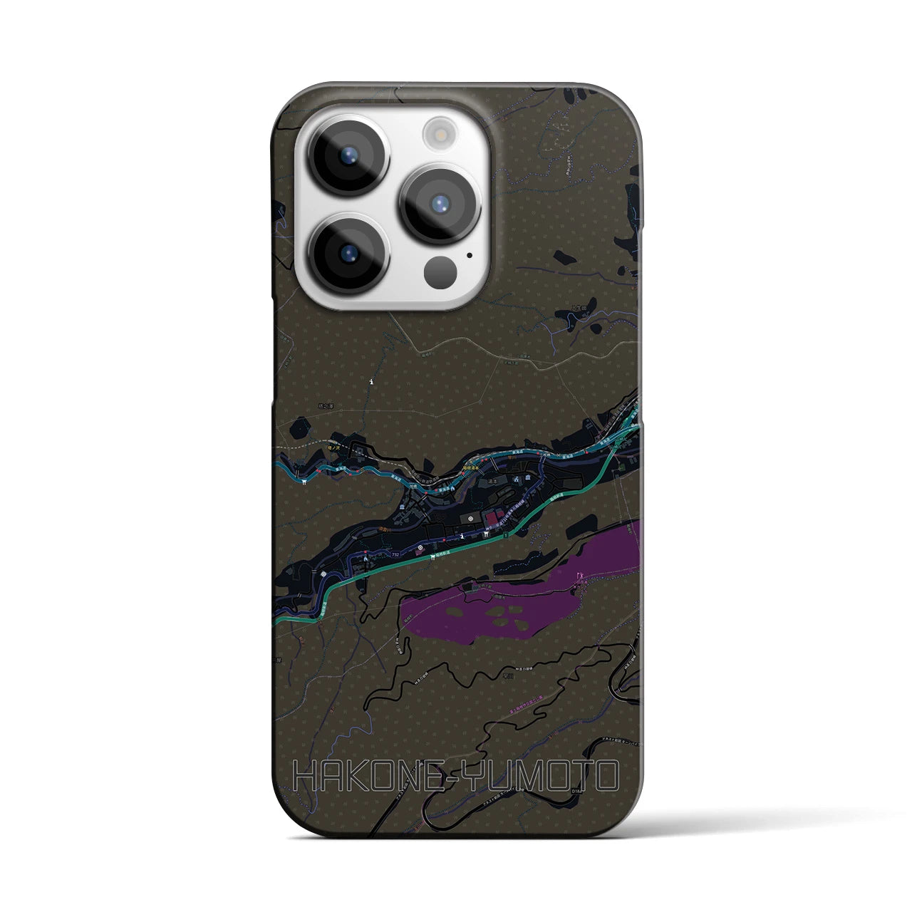 【箱根湯本(神奈川県)】地図柄iPhoneケース(バックカバータイプ)