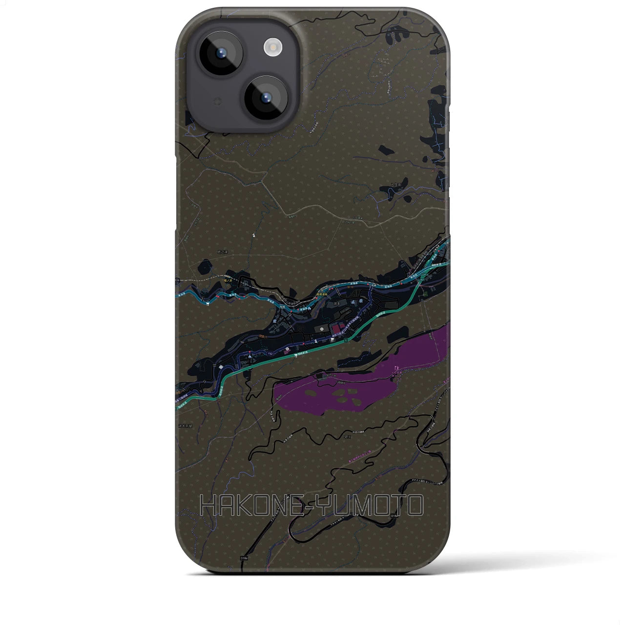 【箱根湯本(神奈川県)】地図柄iPhoneケース(バックカバータイプ)