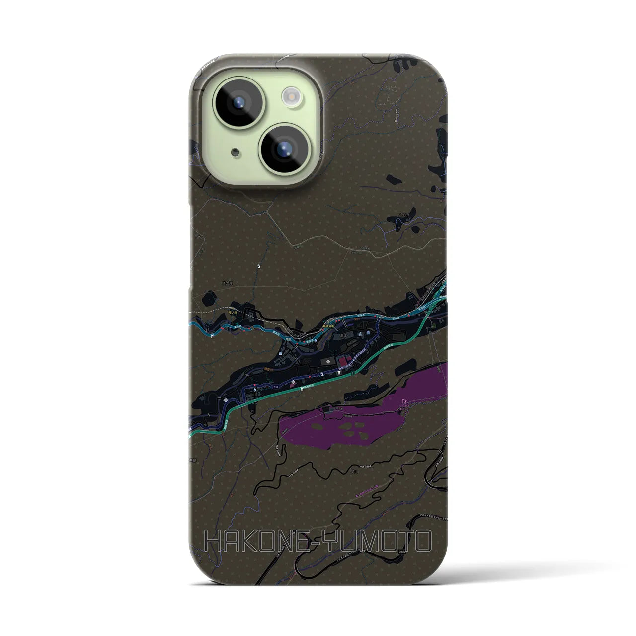 【箱根湯本(神奈川県)】地図柄iPhoneケース(バックカバータイプ)