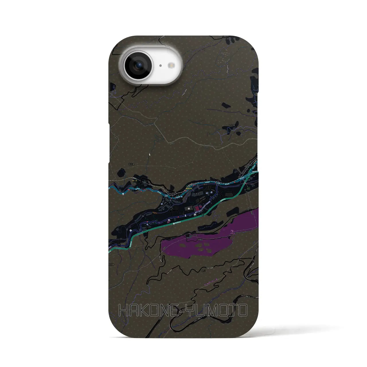 【箱根湯本(神奈川県)】地図柄iPhoneケース(バックカバータイプ)