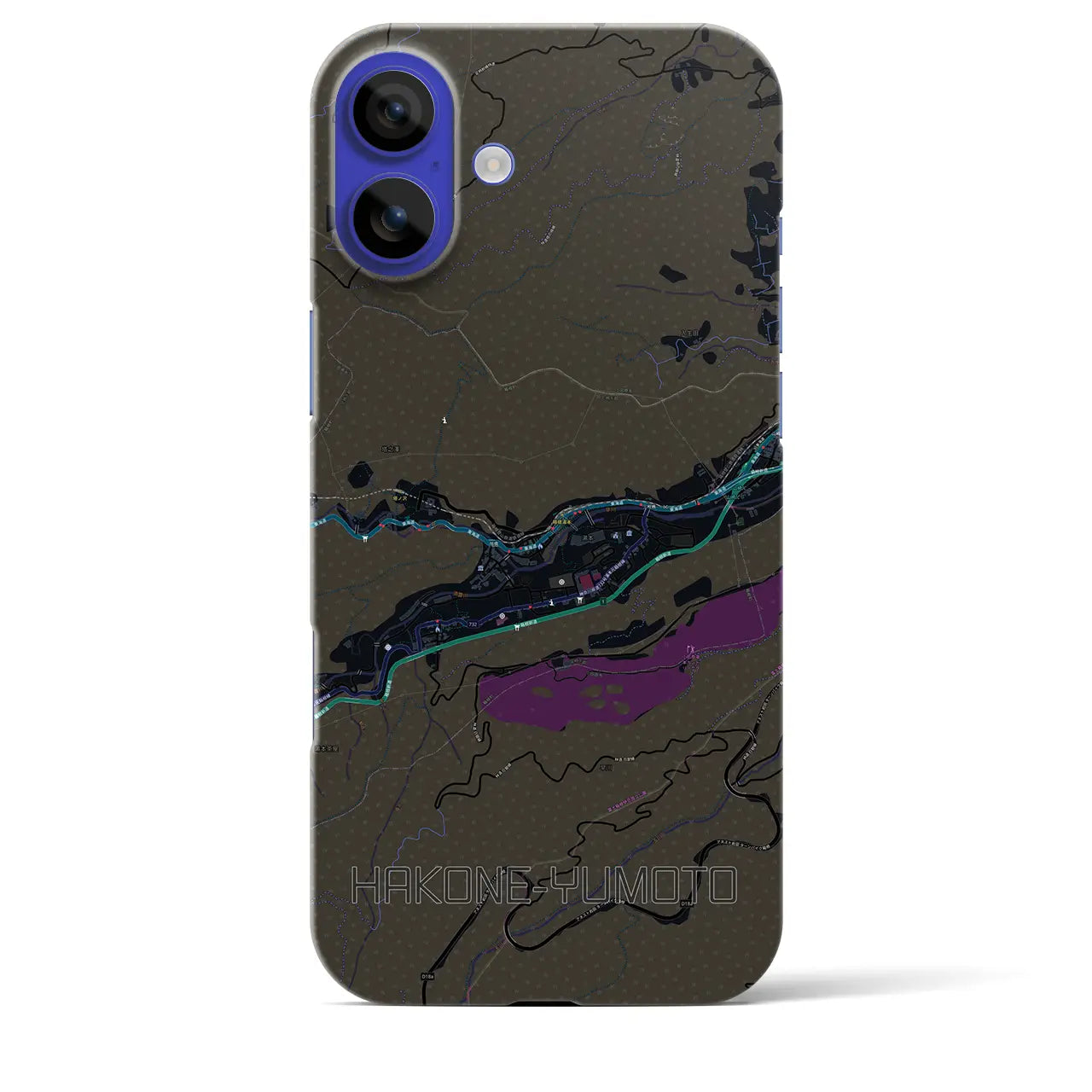 【箱根湯本(神奈川県)】地図柄iPhoneケース(バックカバータイプ)