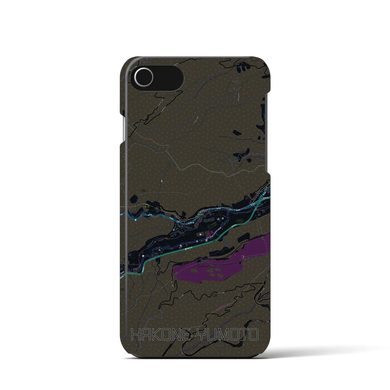 【箱根湯本(神奈川県)】地図柄iPhoneケース(バックカバータイプ)