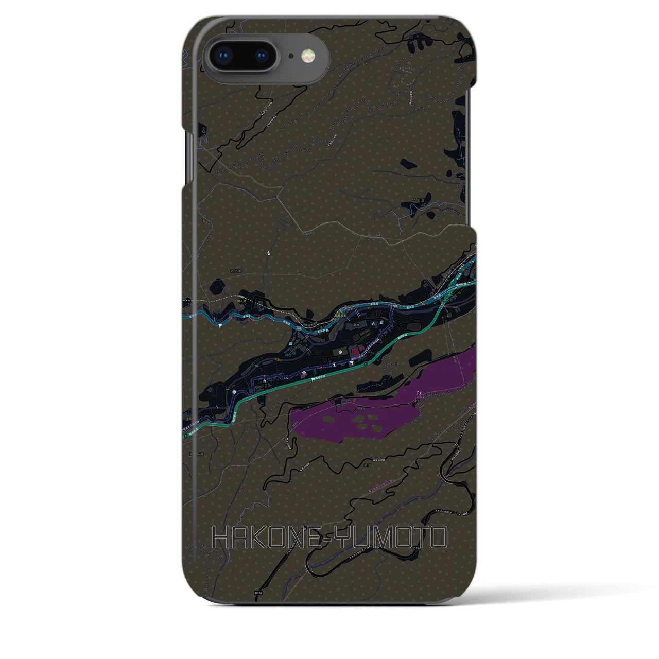 【箱根湯本(神奈川県)】地図柄iPhoneケース(バックカバータイプ)