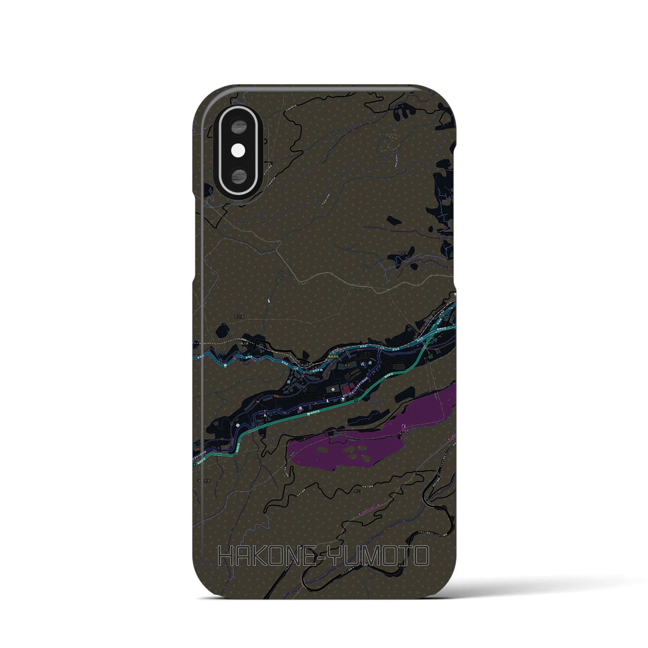 【箱根湯本(神奈川県)】地図柄iPhoneケース(バックカバータイプ)