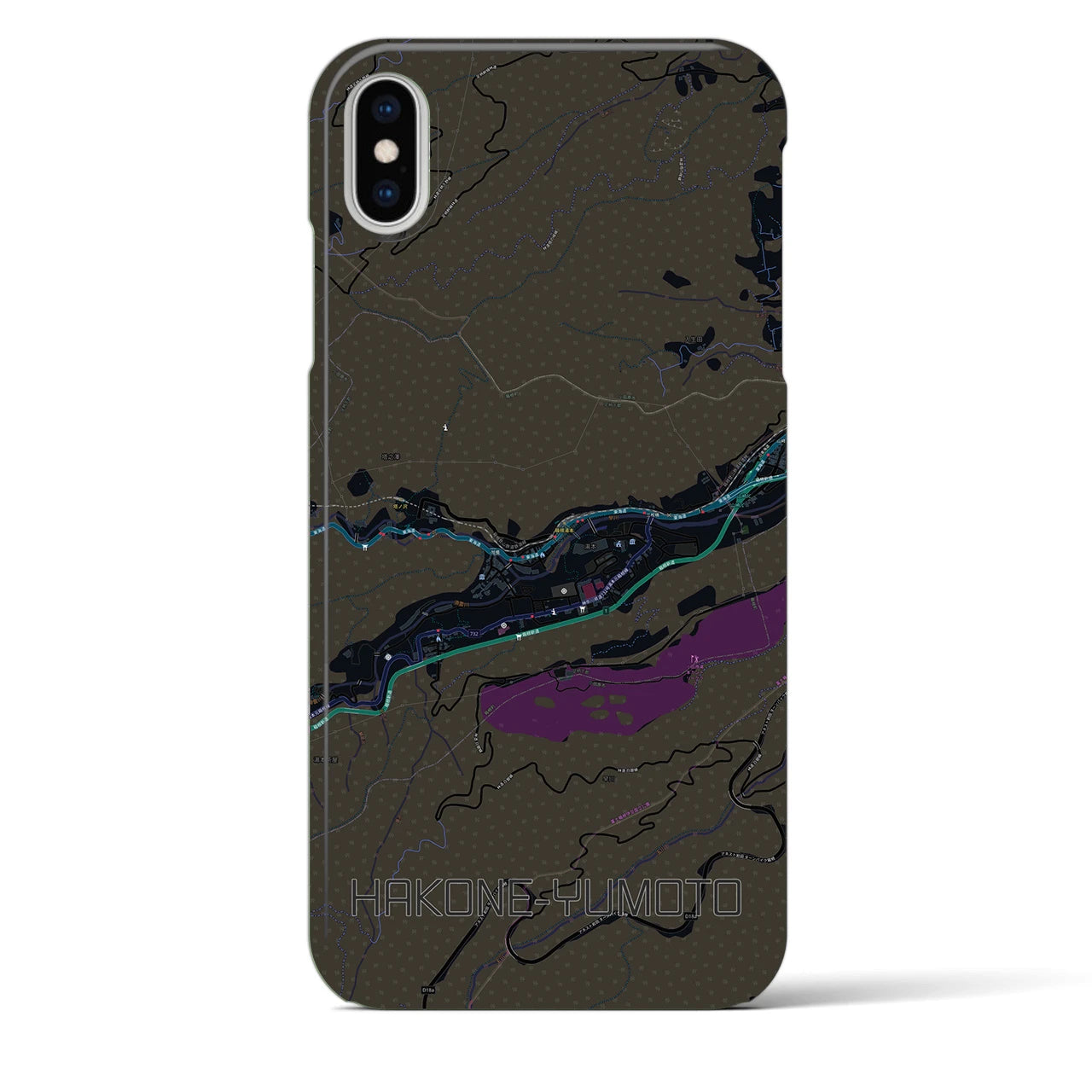 【箱根湯本(神奈川県)】地図柄iPhoneケース(バックカバータイプ)