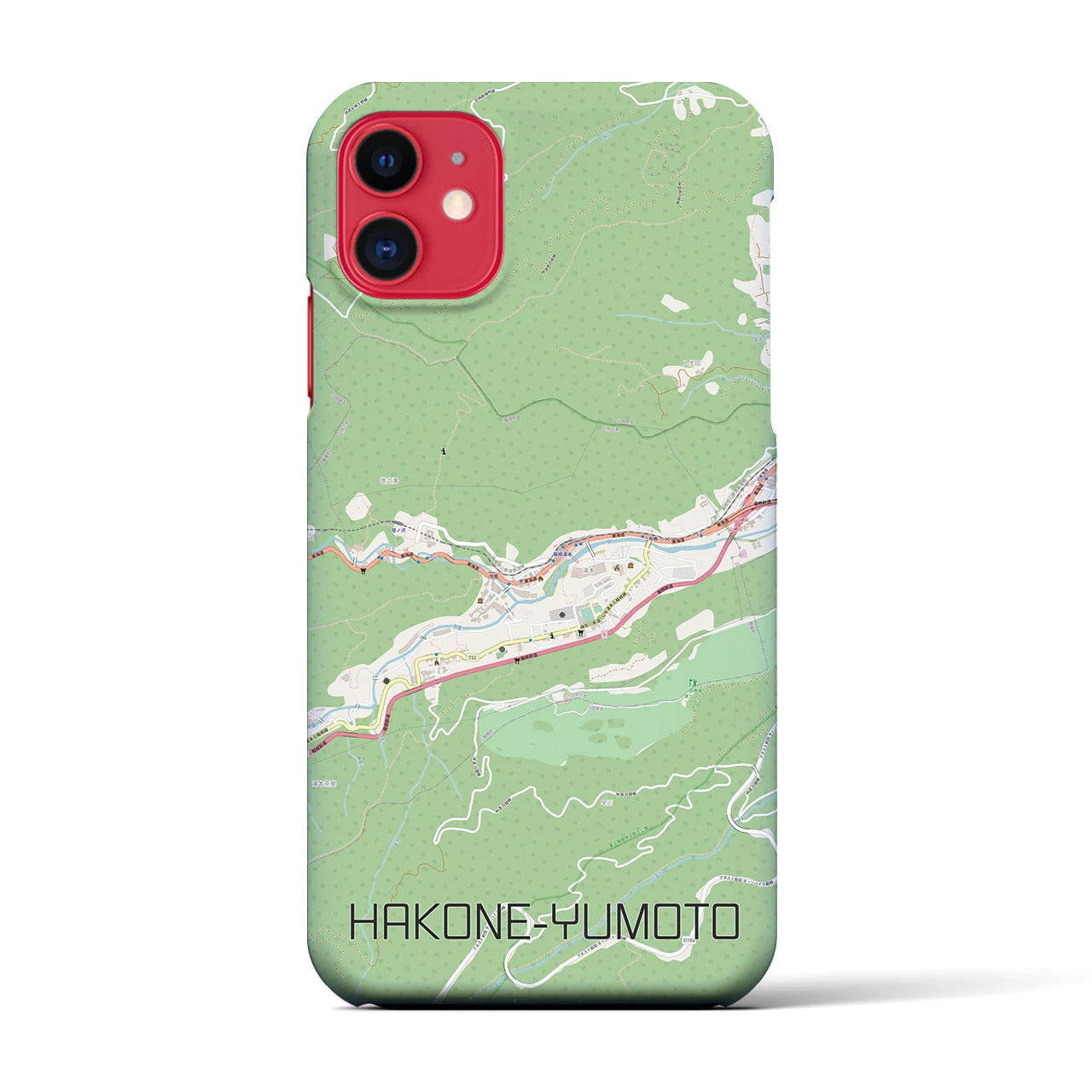 【箱根湯本(神奈川県)】地図柄iPhoneケース(バックカバータイプ)