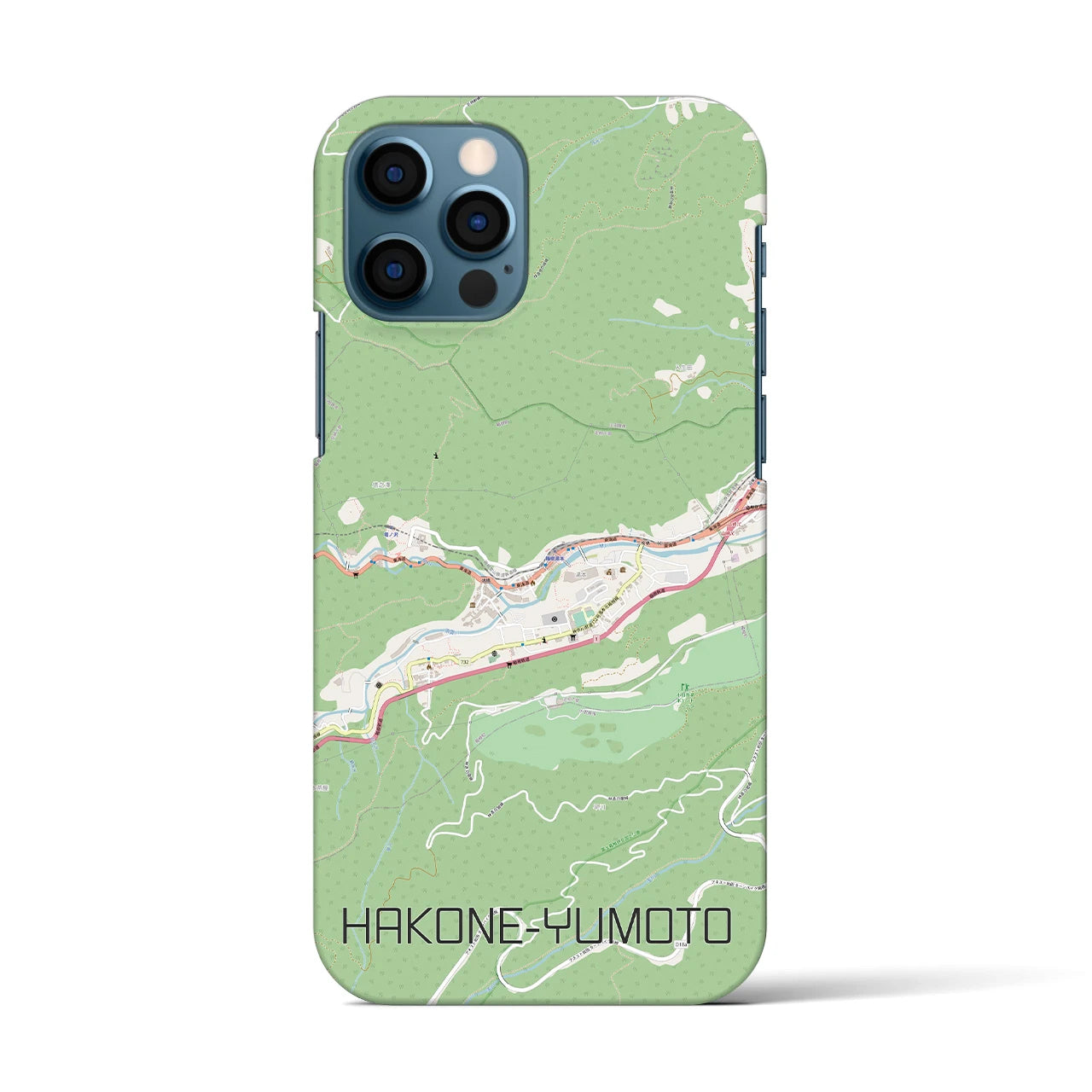 【箱根湯本(神奈川県)】地図柄iPhoneケース(バックカバータイプ)