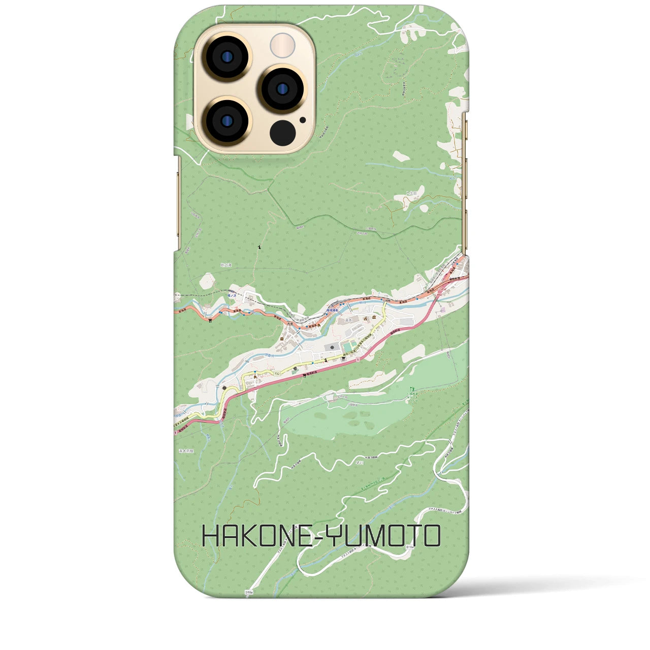【箱根湯本(神奈川県)】地図柄iPhoneケース(バックカバータイプ)