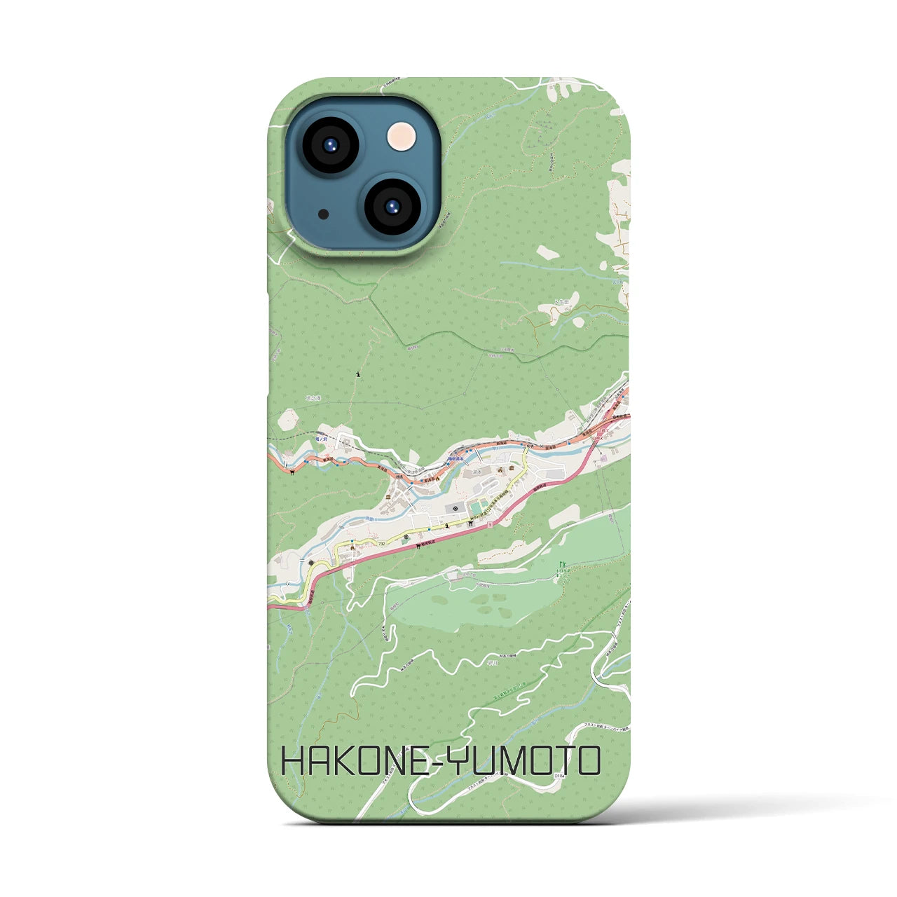 【箱根湯本(神奈川県)】地図柄iPhoneケース(バックカバータイプ)