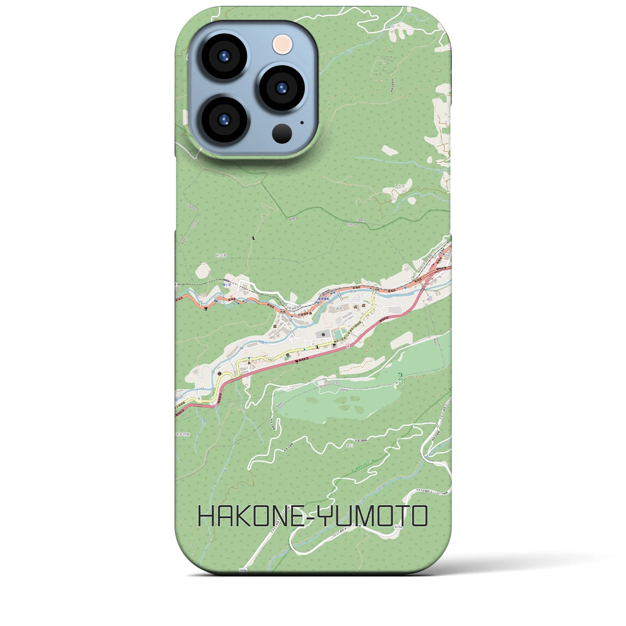 【箱根湯本(神奈川県)】地図柄iPhoneケース(バックカバータイプ)