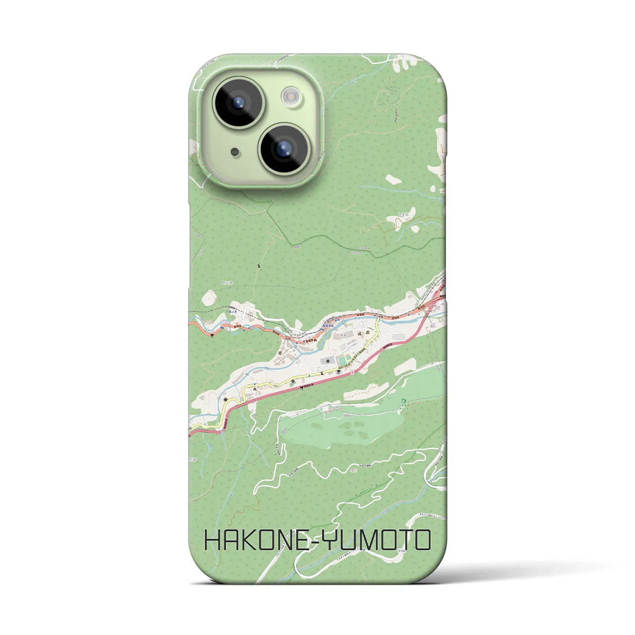 【箱根湯本(神奈川県)】地図柄iPhoneケース(バックカバータイプ)