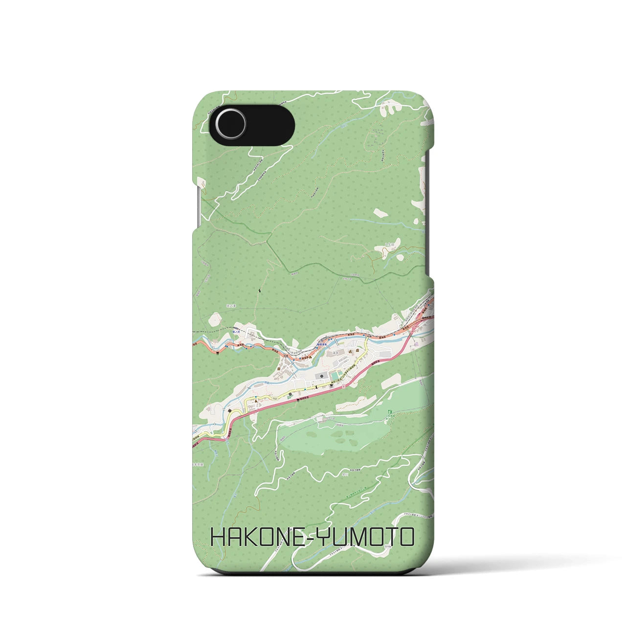 【箱根湯本(神奈川県)】地図柄iPhoneケース(バックカバータイプ)