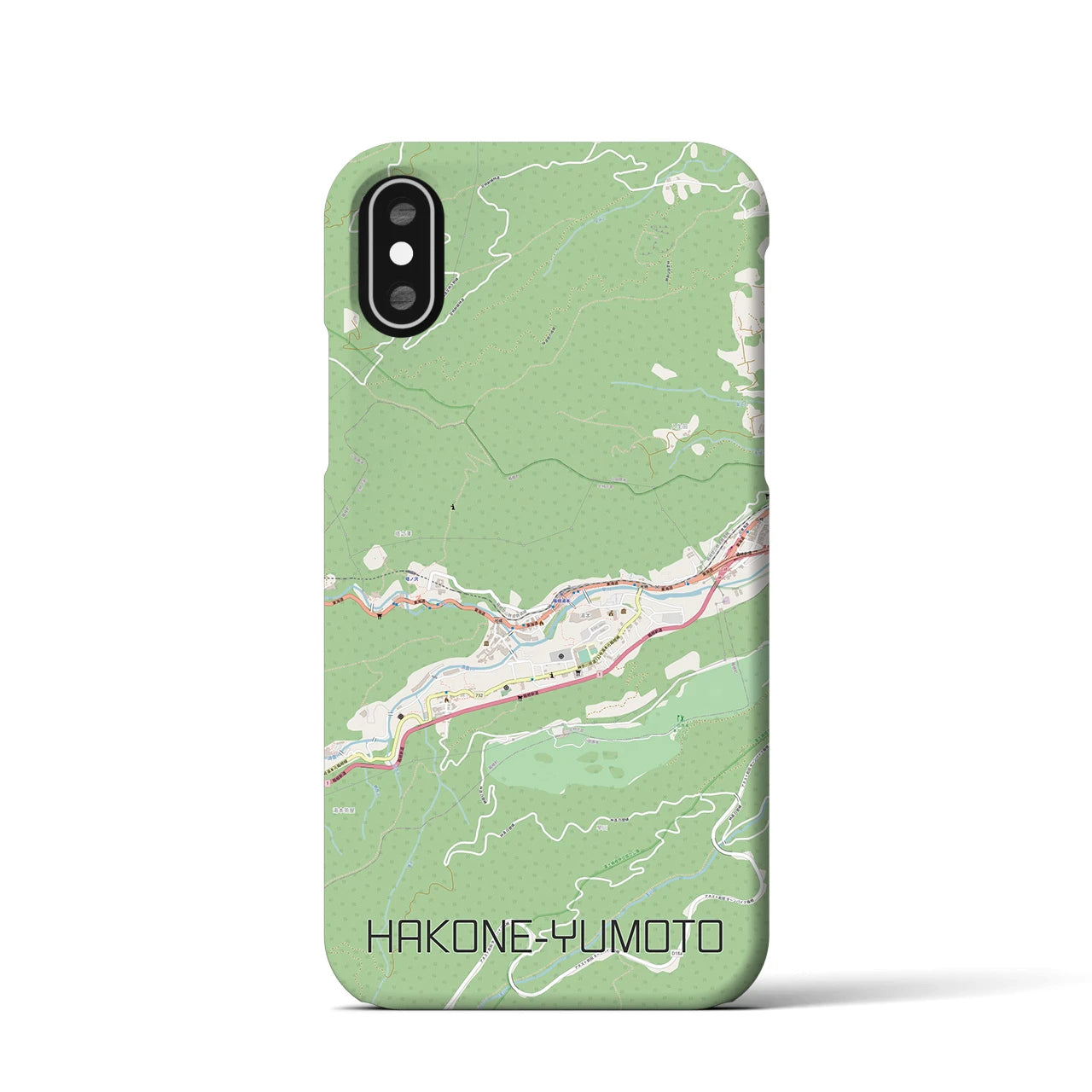 【箱根湯本(神奈川県)】地図柄iPhoneケース(バックカバータイプ)