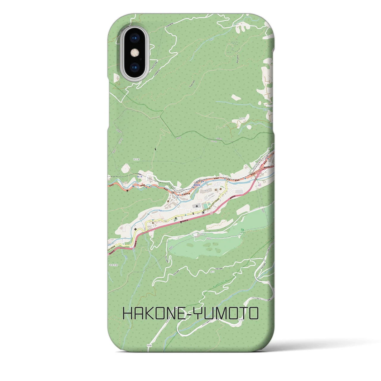 【箱根湯本(神奈川県)】地図柄iPhoneケース(バックカバータイプ)