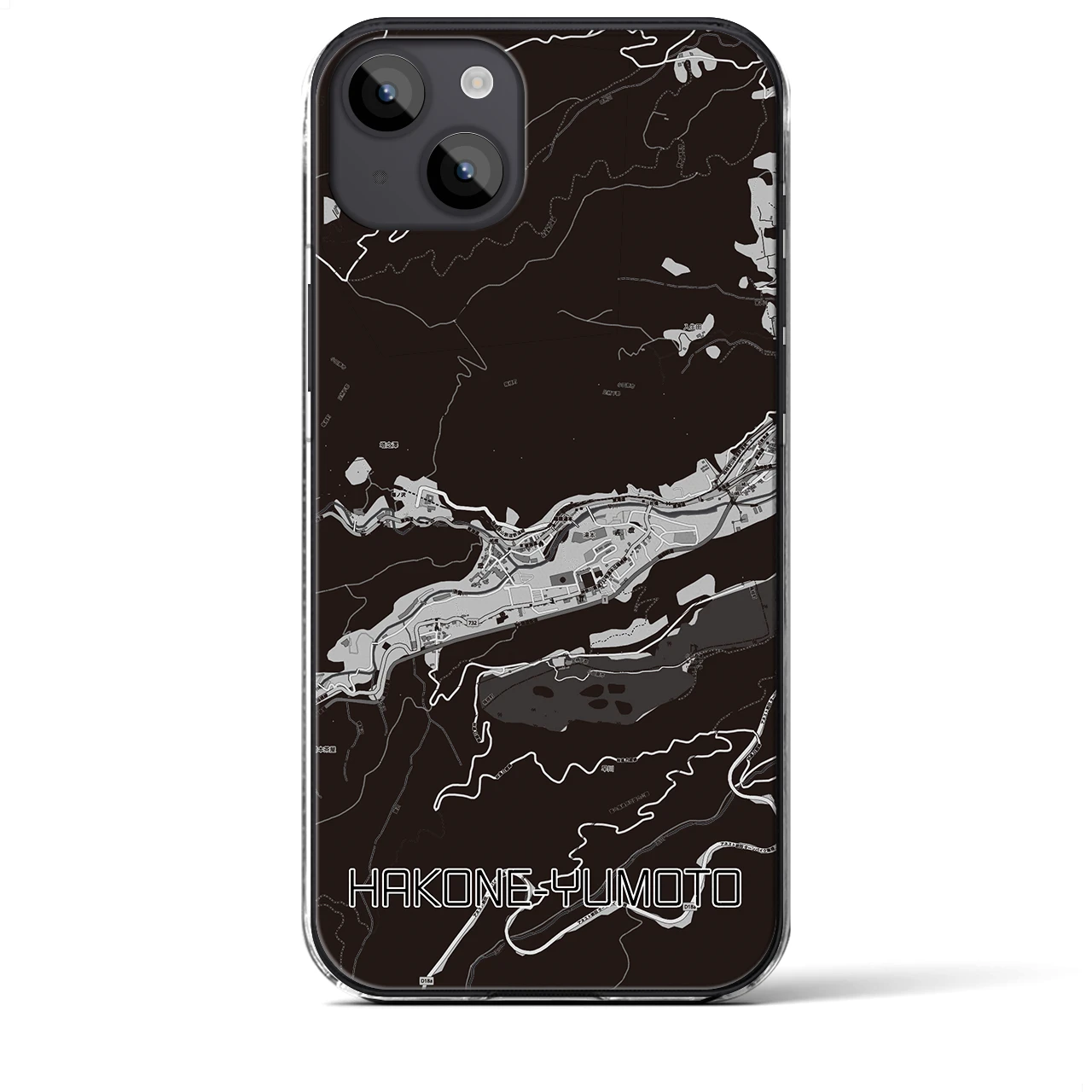 【箱根湯本(神奈川県)】地図柄iPhoneケース(クリアタイプ)