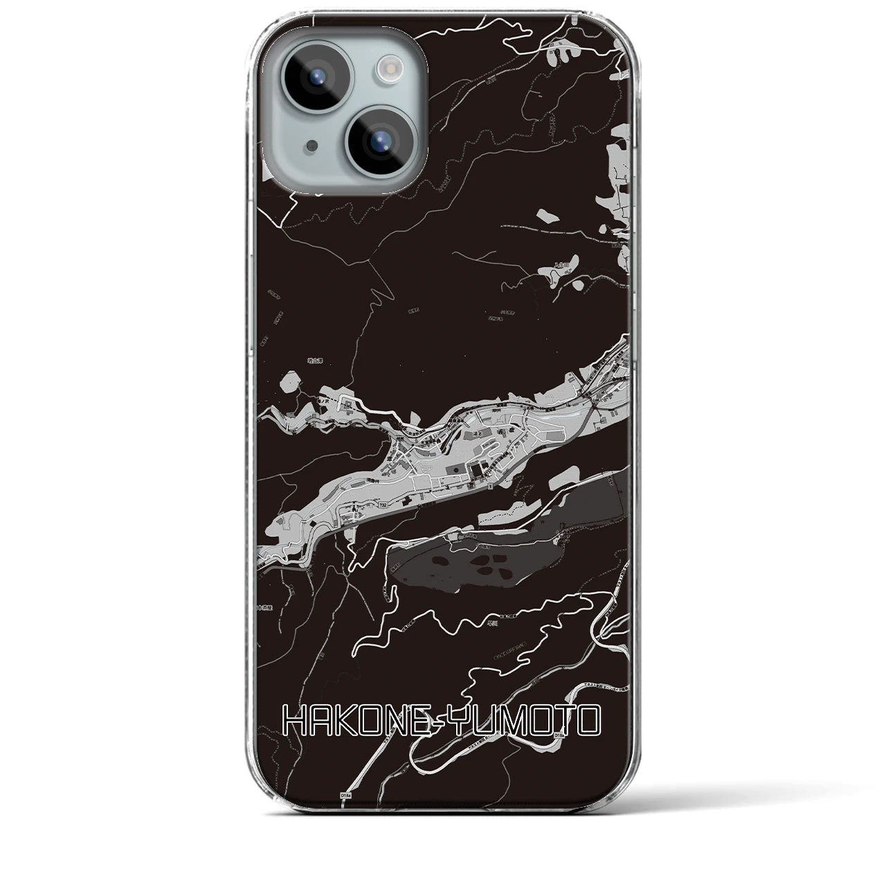 【箱根湯本(神奈川県)】地図柄iPhoneケース(クリアタイプ)