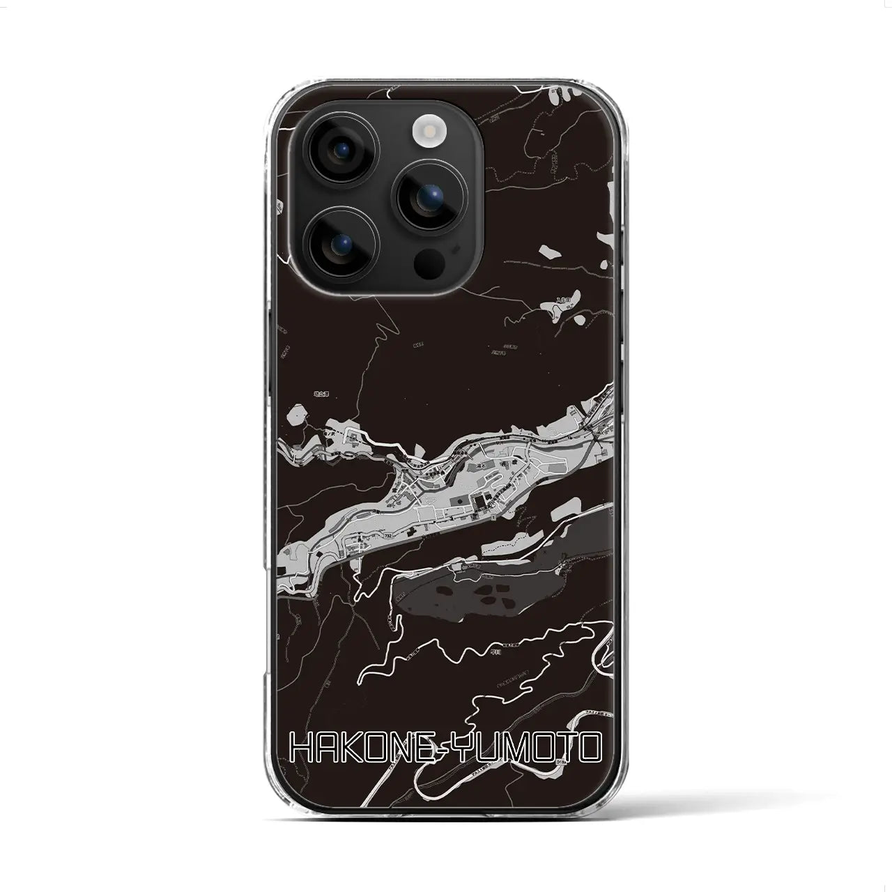 【箱根湯本(神奈川県)】地図柄iPhoneケース(クリアタイプ)