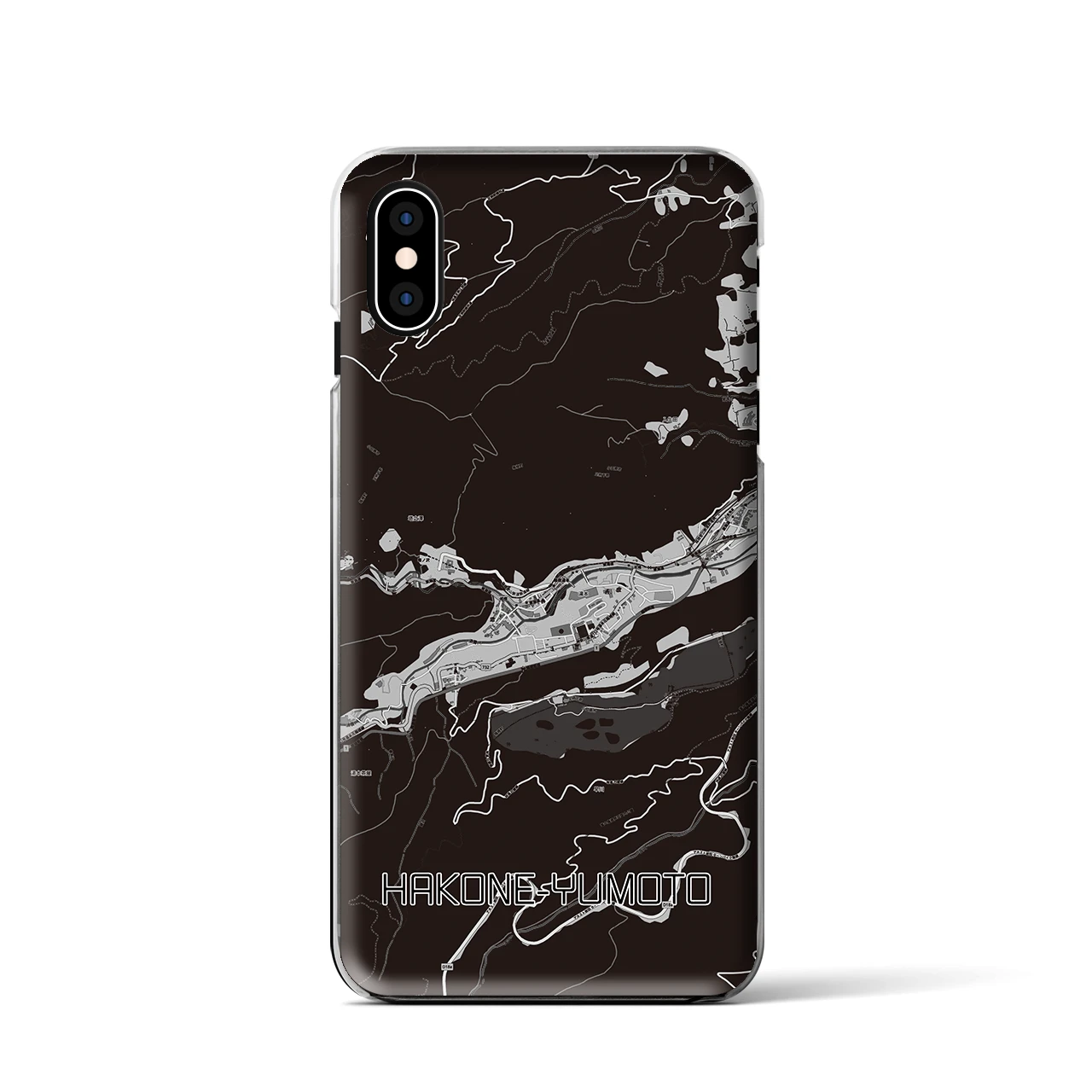【箱根湯本(神奈川県)】地図柄iPhoneケース(クリアタイプ)