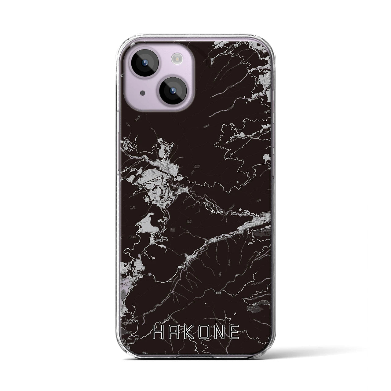 【箱根(神奈川県)】地図柄iPhoneケース(クリアタイプ)