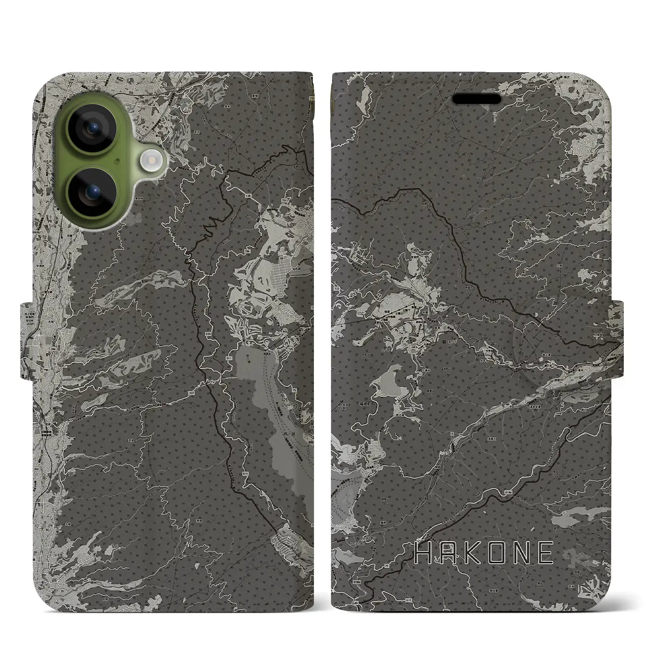 【箱根(神奈川県)】地図柄iPhoneケース(手帳タイプ)