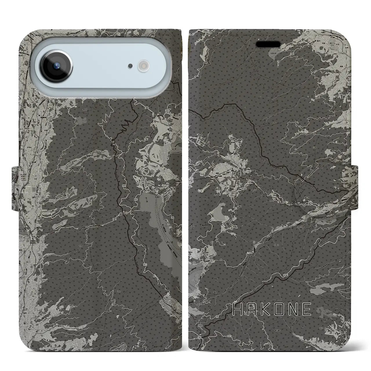 【箱根(神奈川県)】地図柄iPhoneケース(手帳タイプ)