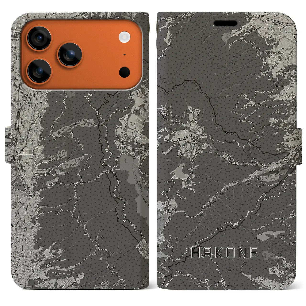 【箱根(神奈川県)】地図柄iPhoneケース(手帳タイプ)