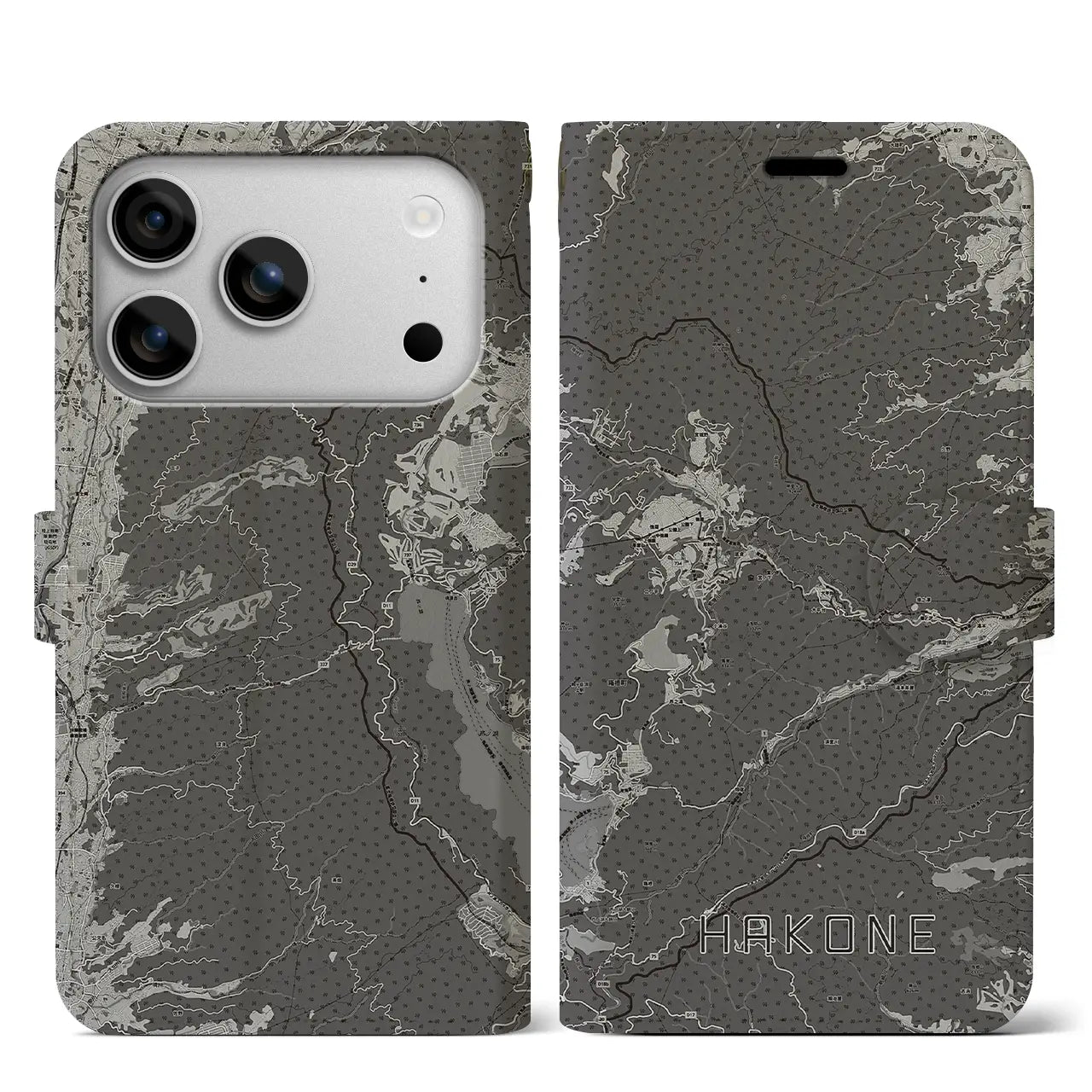 【箱根(神奈川県)】地図柄iPhoneケース(手帳タイプ)