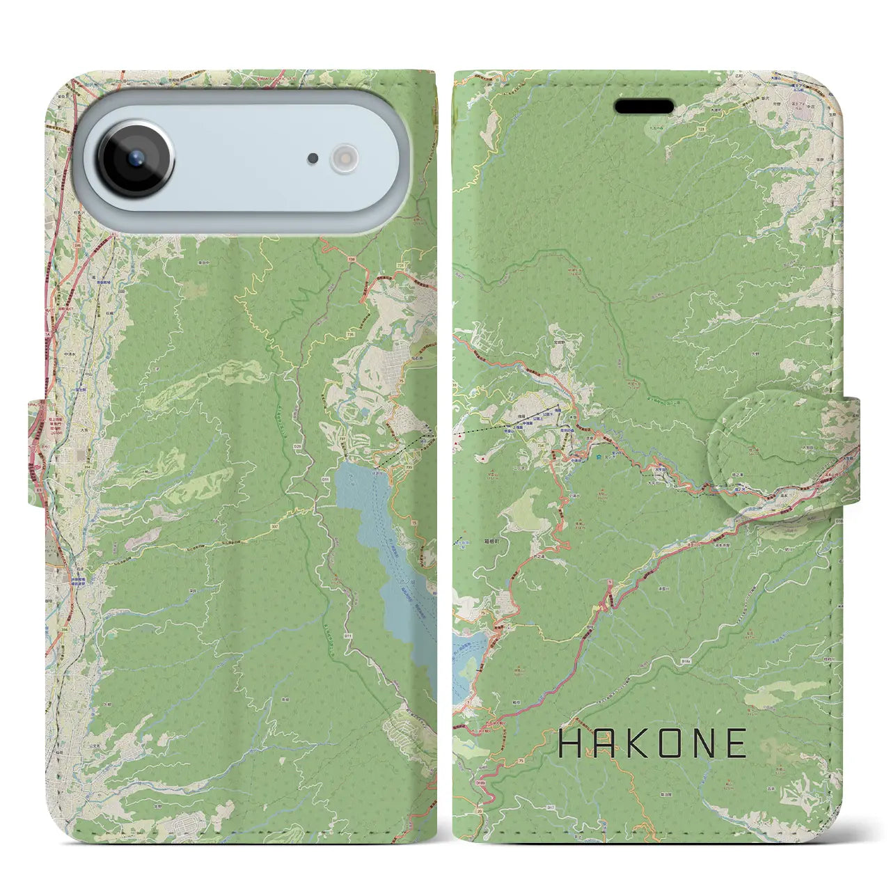 【箱根(神奈川県)】地図柄iPhoneケース(手帳タイプ)