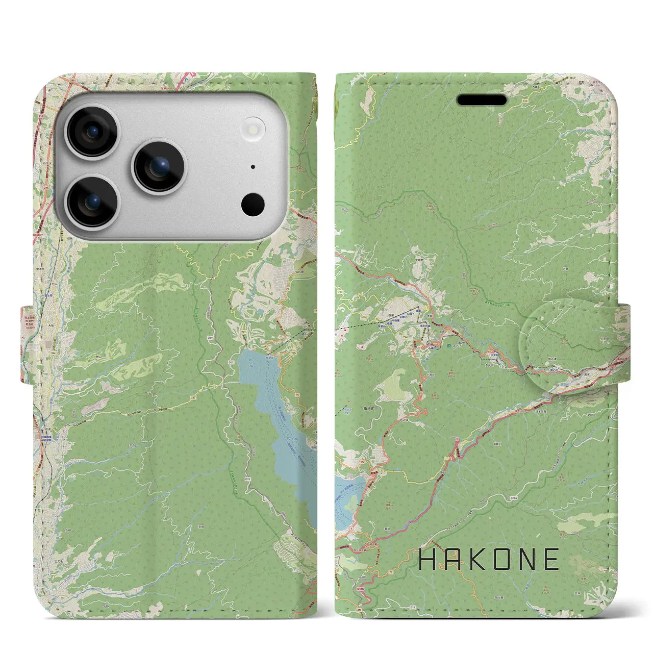 【箱根(神奈川県)】地図柄iPhoneケース(手帳タイプ)