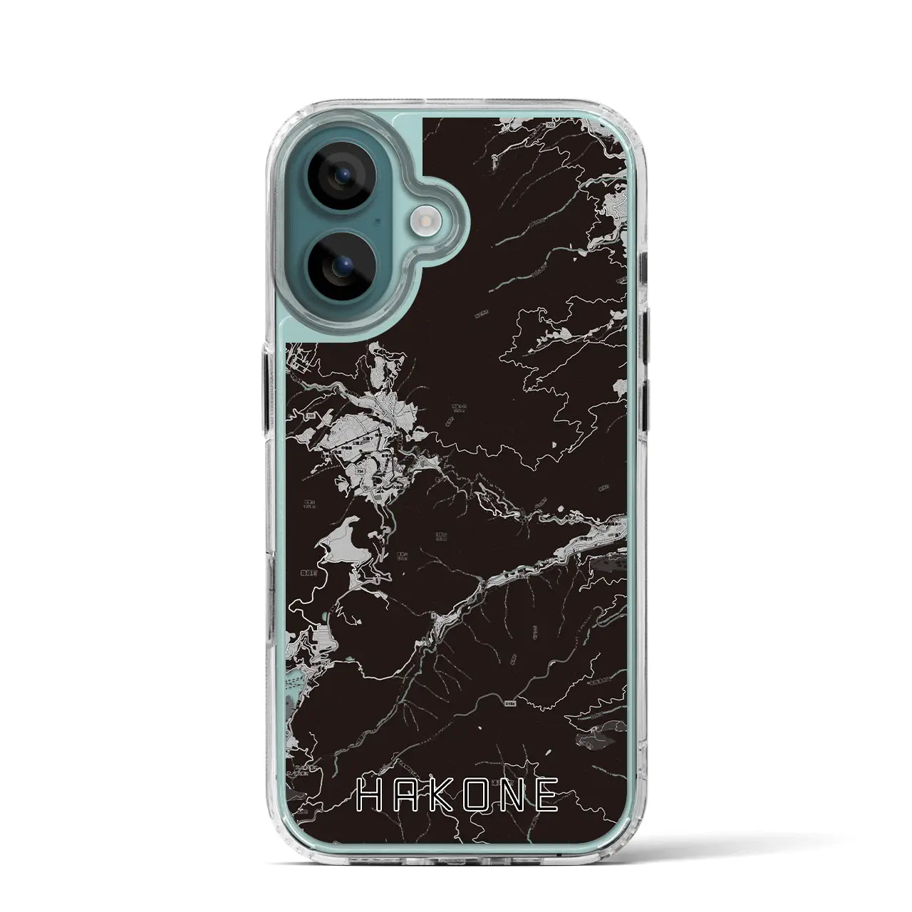 【箱根(神奈川県)】地図柄iPhoneケース(MagSafeタイプ)モノトーン・iPhone 16 Pro 用