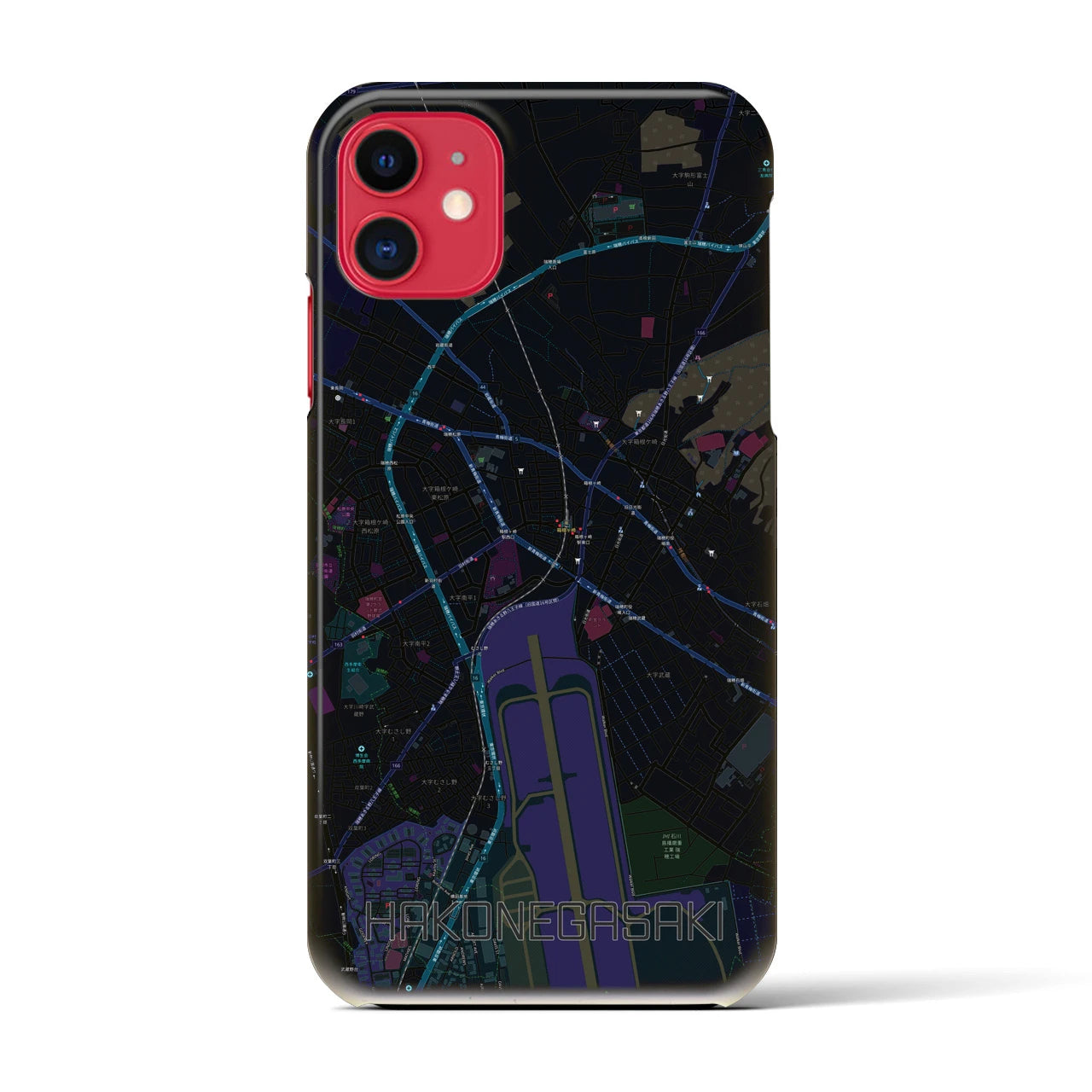 【箱根ケ崎(東京都)】地図柄iPhoneケース(バックカバータイプ)