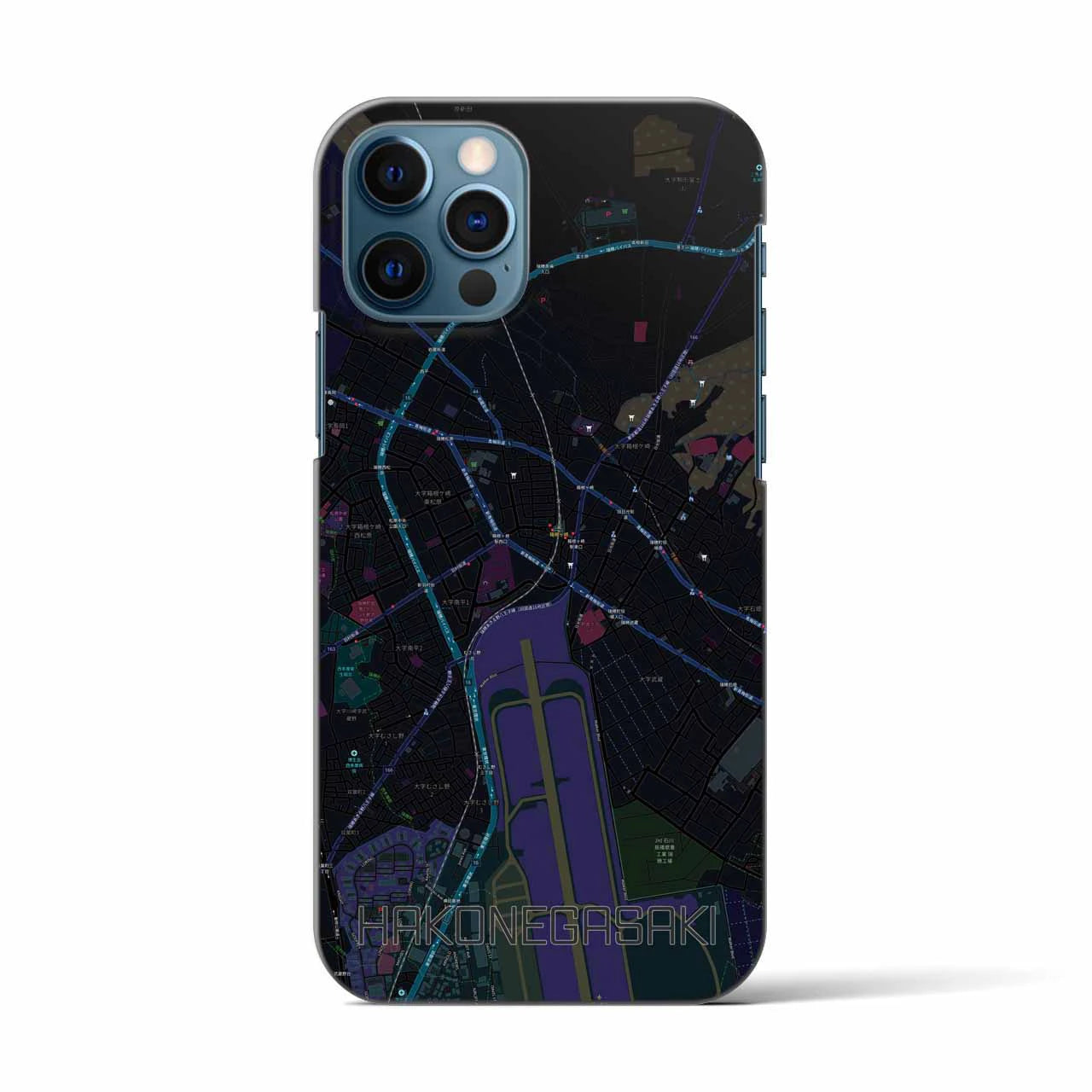 【箱根ケ崎(東京都)】地図柄iPhoneケース(バックカバータイプ)