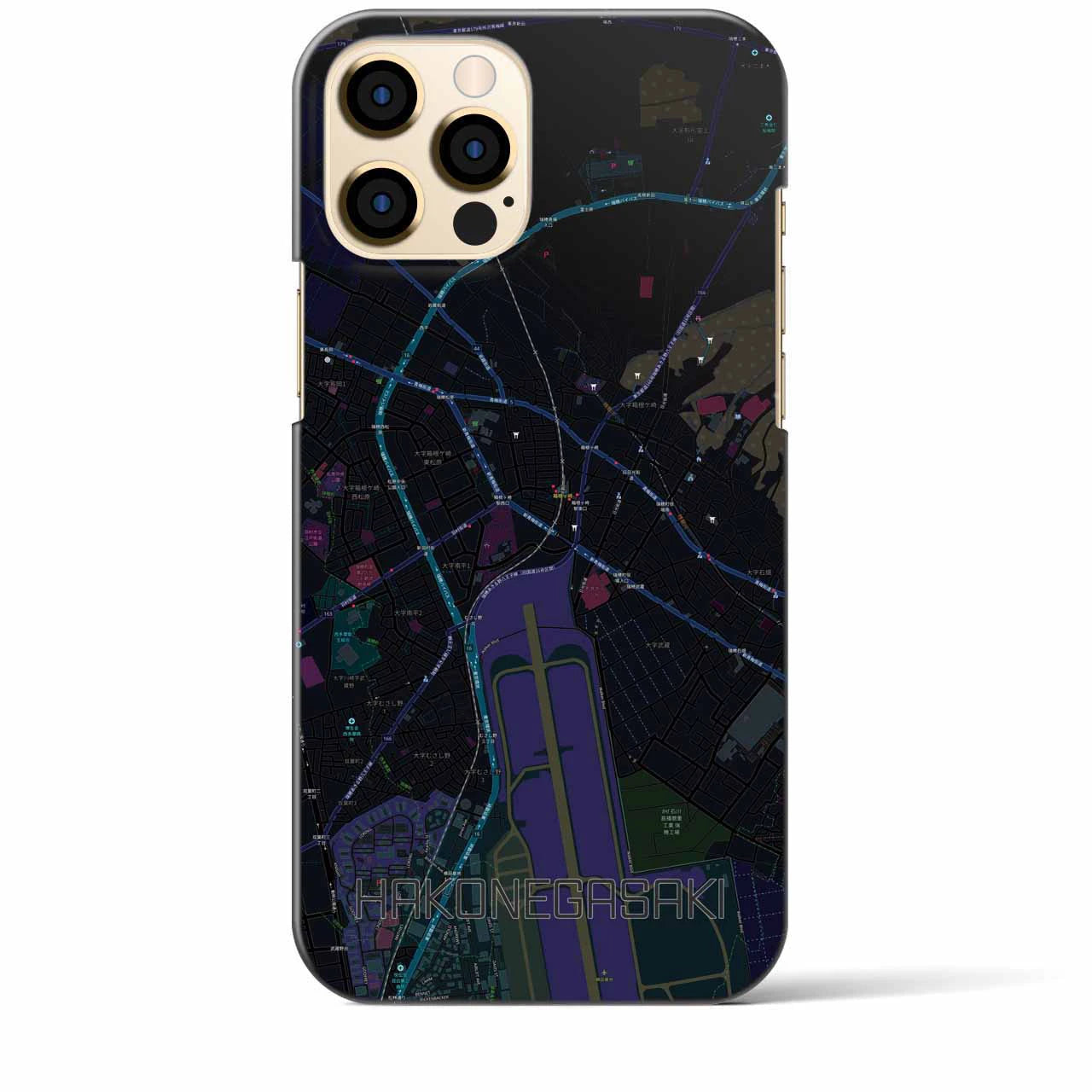 【箱根ケ崎(東京都)】地図柄iPhoneケース(バックカバータイプ)