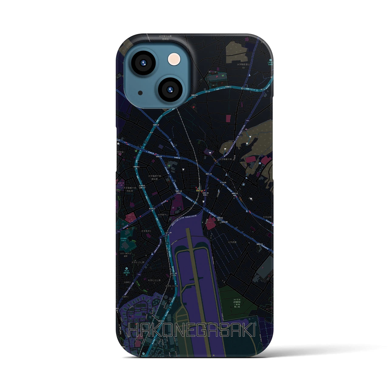 【箱根ケ崎(東京都)】地図柄iPhoneケース(バックカバータイプ)