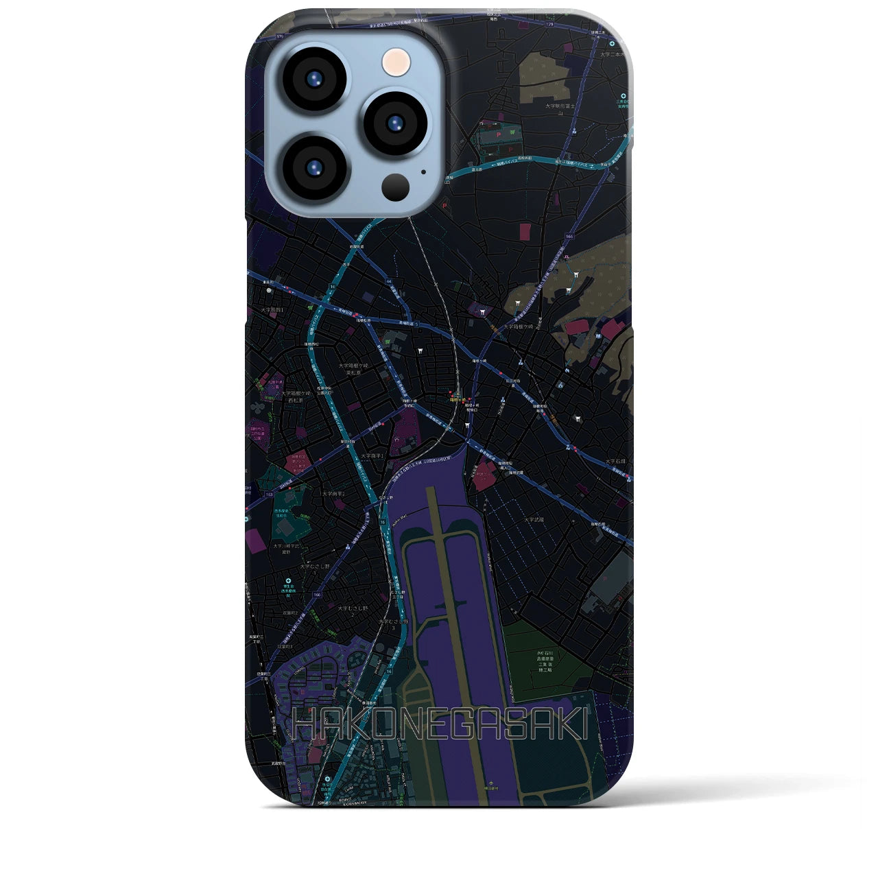 【箱根ケ崎(東京都)】地図柄iPhoneケース(バックカバータイプ)