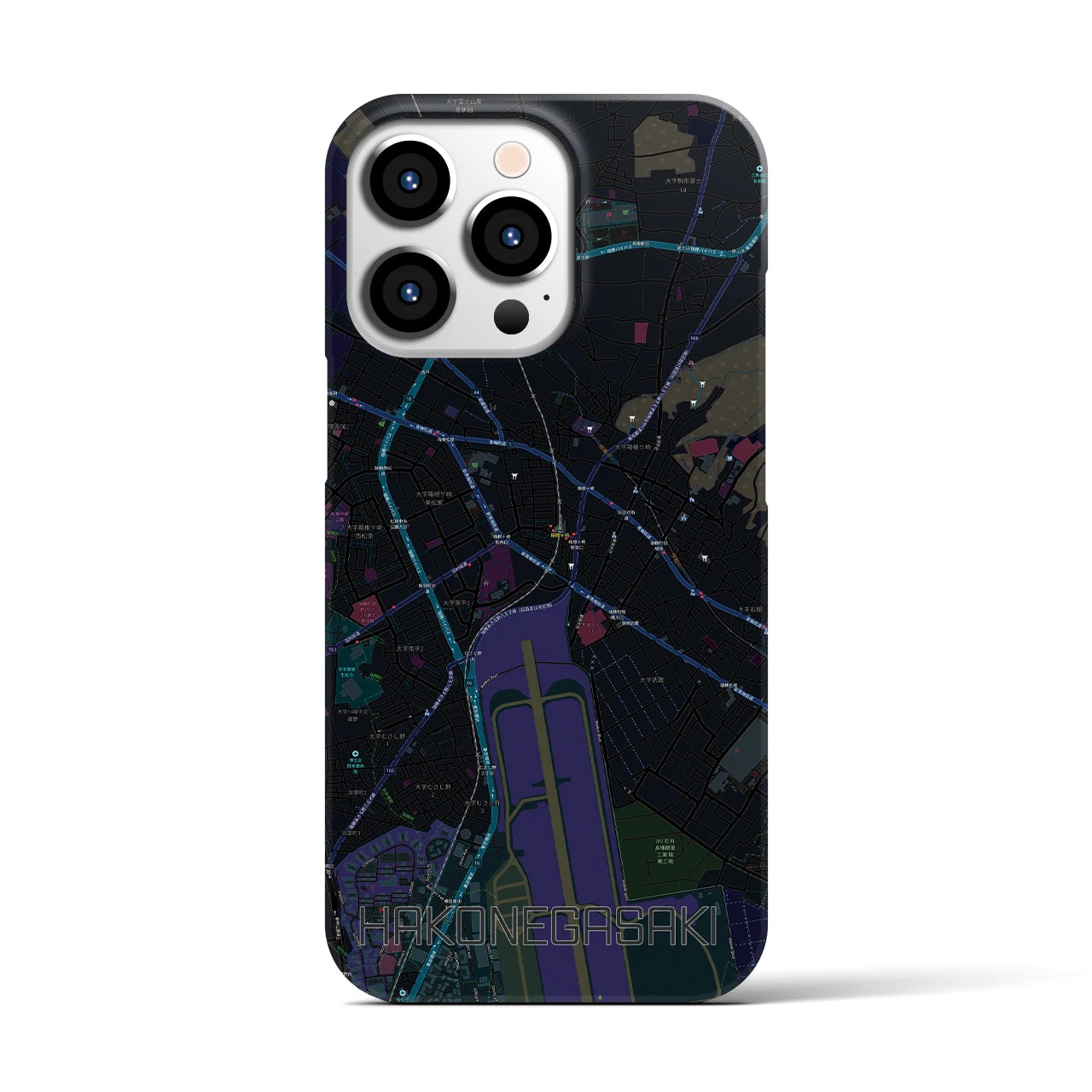 【箱根ケ崎(東京都)】地図柄iPhoneケース(バックカバータイプ)