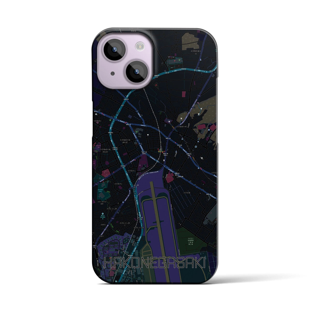 【箱根ケ崎(東京都)】地図柄iPhoneケース(バックカバータイプ)