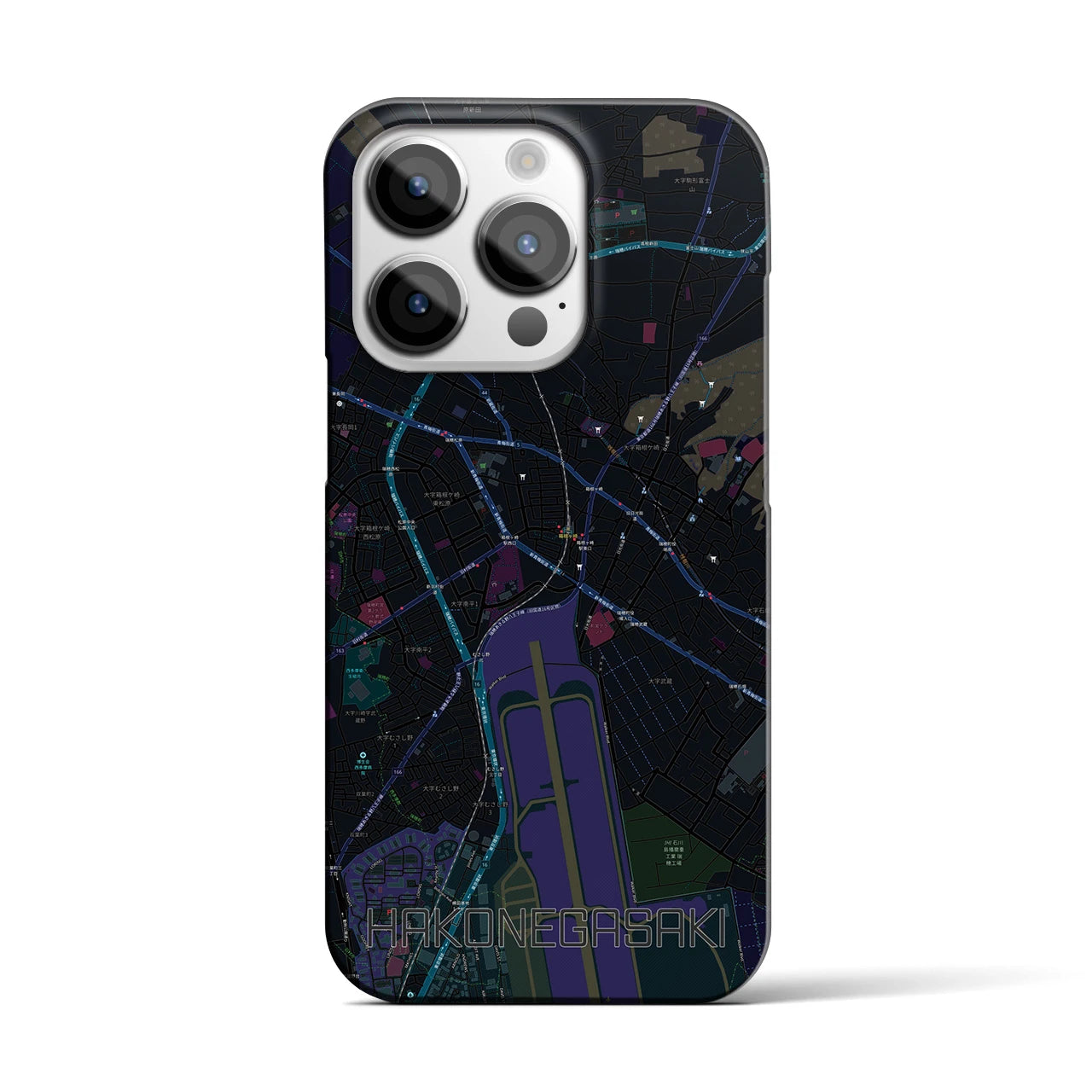 【箱根ケ崎(東京都)】地図柄iPhoneケース(バックカバータイプ)