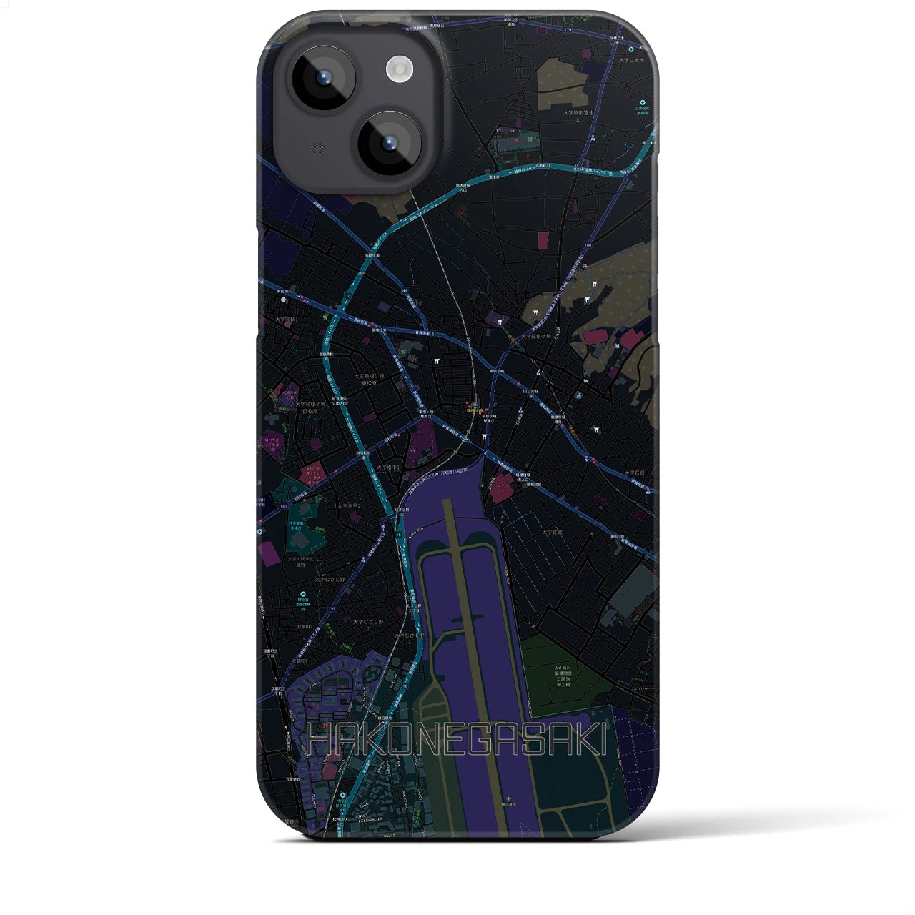 【箱根ケ崎(東京都)】地図柄iPhoneケース(バックカバータイプ)