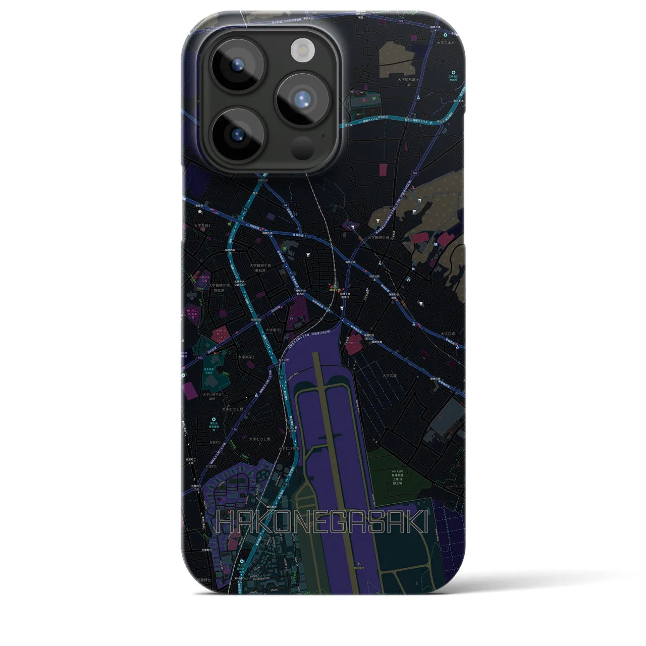 【箱根ケ崎(東京都)】地図柄iPhoneケース(バックカバータイプ)