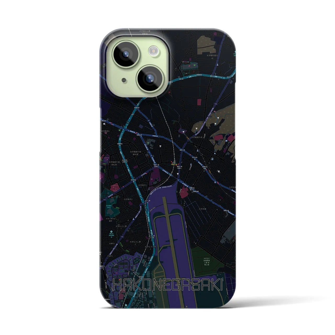 【箱根ケ崎(東京都)】地図柄iPhoneケース(バックカバータイプ)