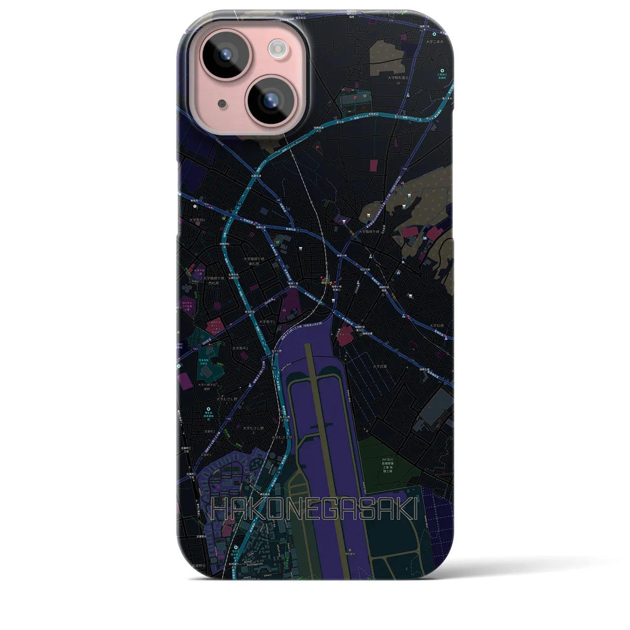 【箱根ケ崎(東京都)】地図柄iPhoneケース(バックカバータイプ)