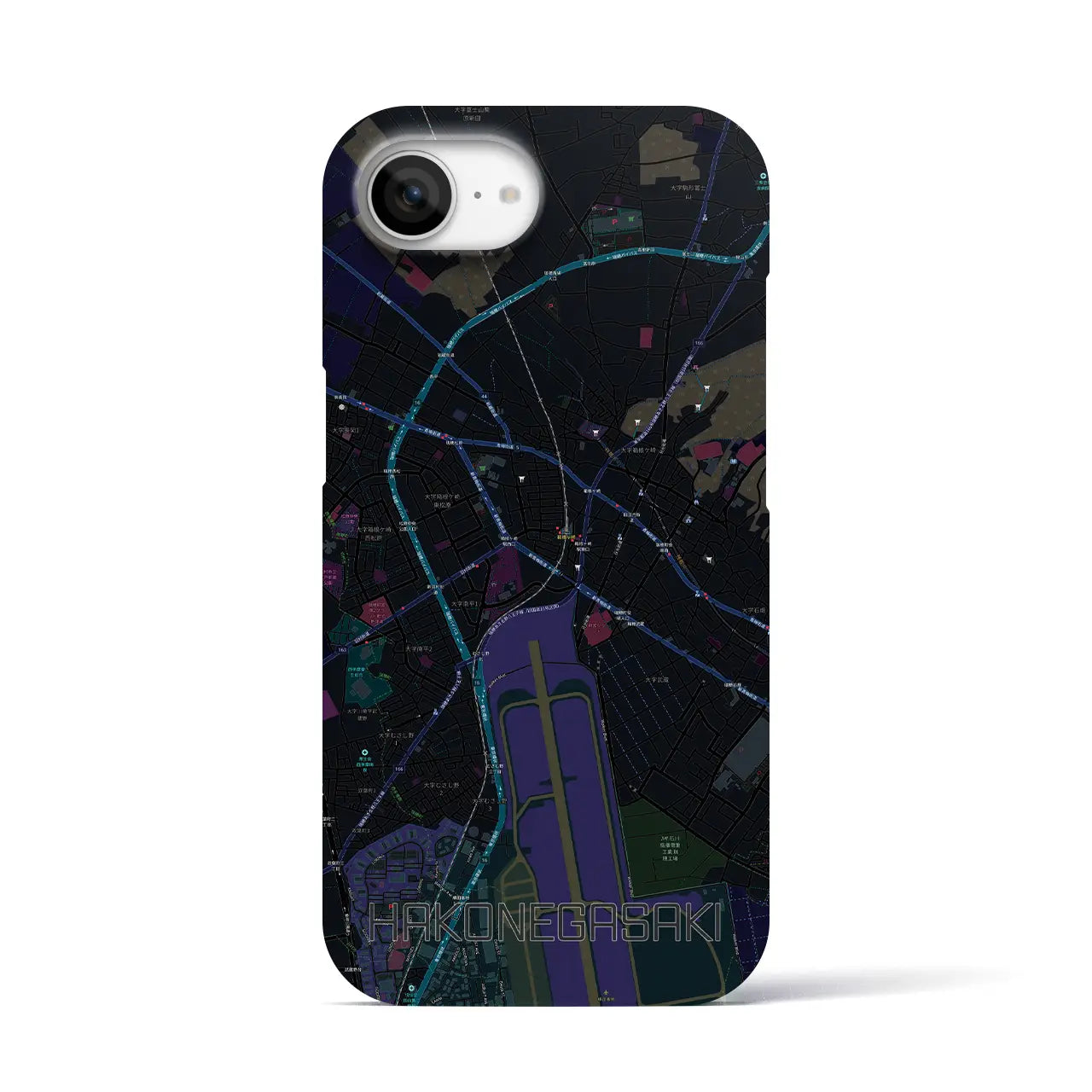 【箱根ケ崎(東京都)】地図柄iPhoneケース(バックカバータイプ)
