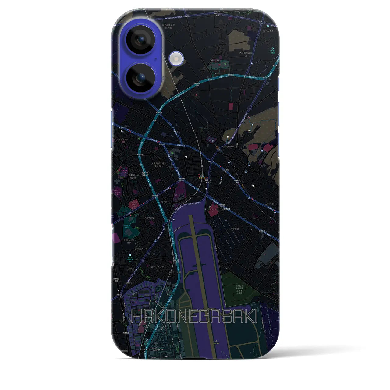 【箱根ケ崎(東京都)】地図柄iPhoneケース(バックカバータイプ)
