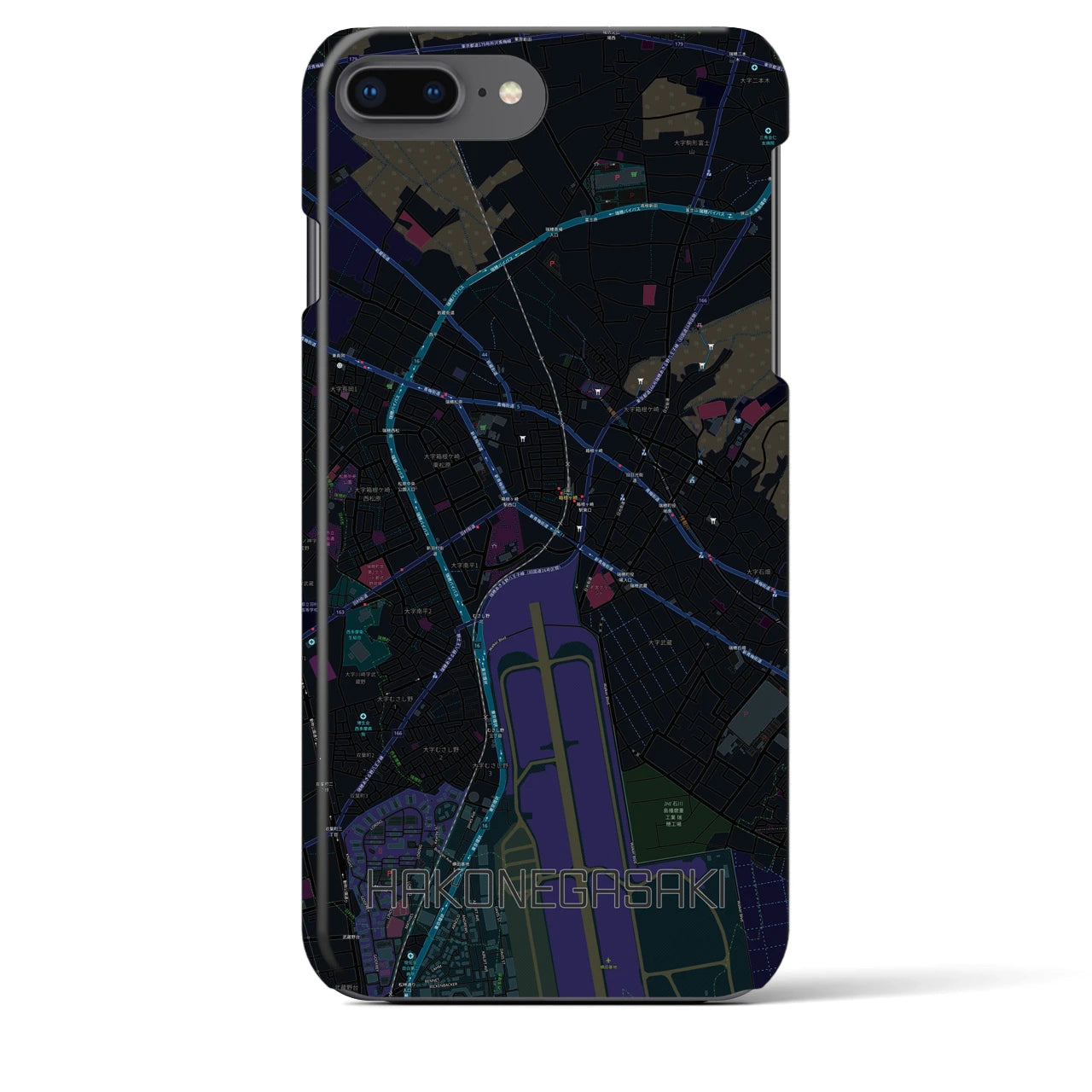 【箱根ケ崎(東京都)】地図柄iPhoneケース(バックカバータイプ)